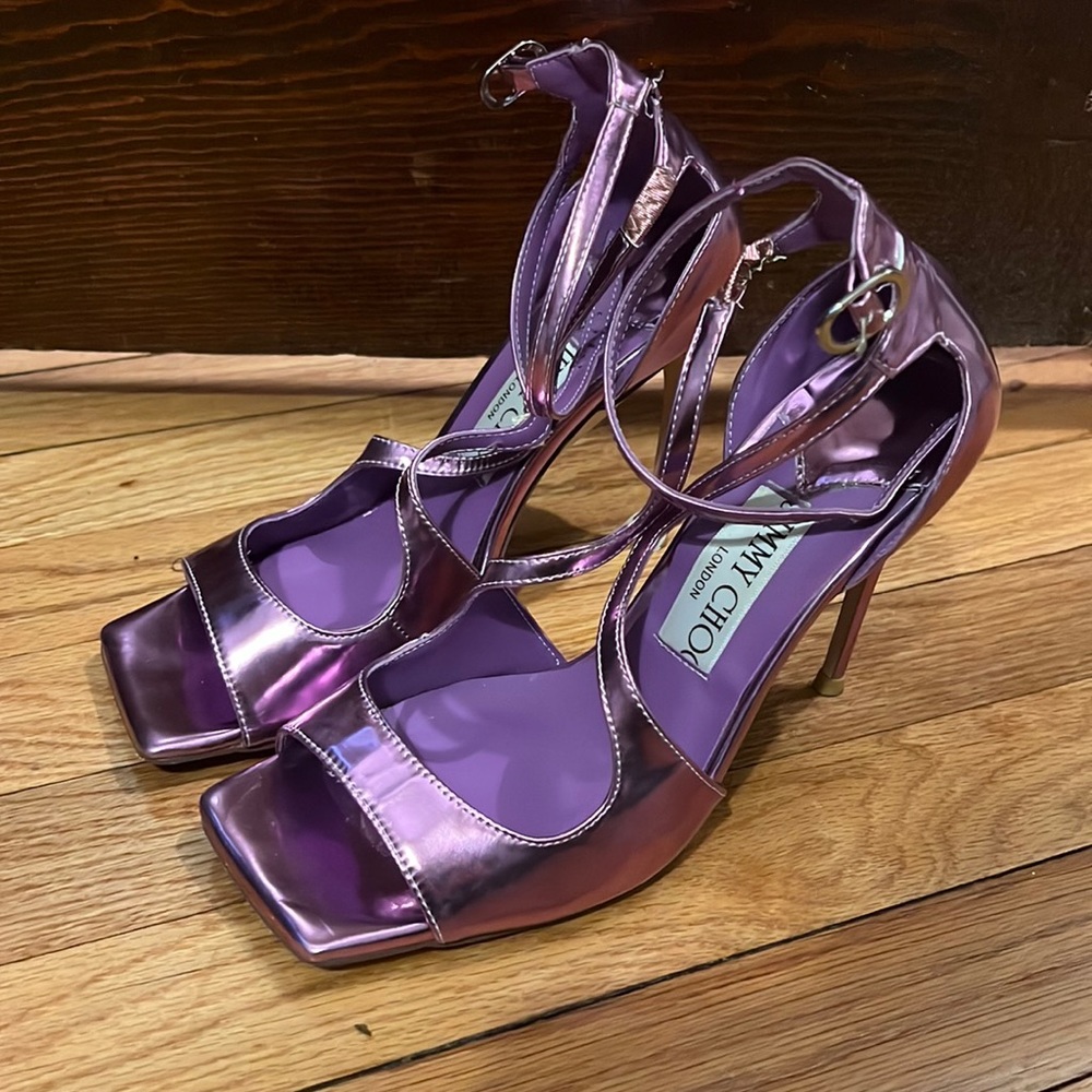 Metallic purple heels